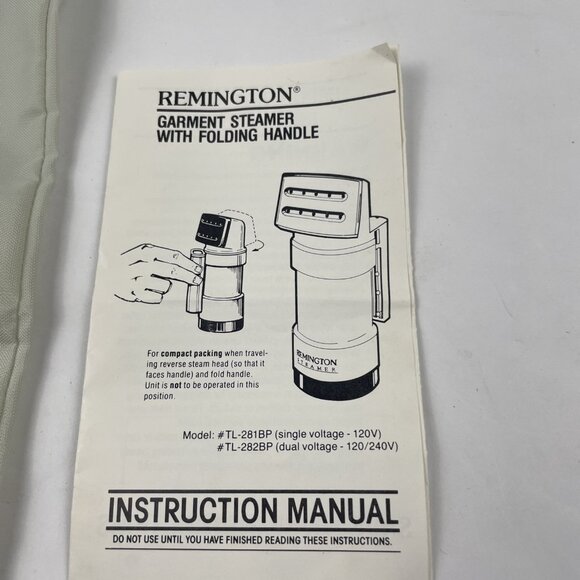 Remington Clothes Fabric Steamer Folding Handle Model TL-282 Compact Pouch - Picture 2 of 10